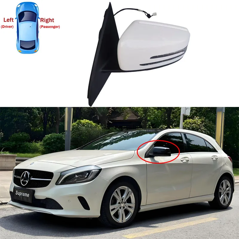 For Mercedes-Benz W176 Rearview Assembly Auto Electric Folding Electric Adjustment Turn Signal Heating 7/11/15/17/18/20 Line