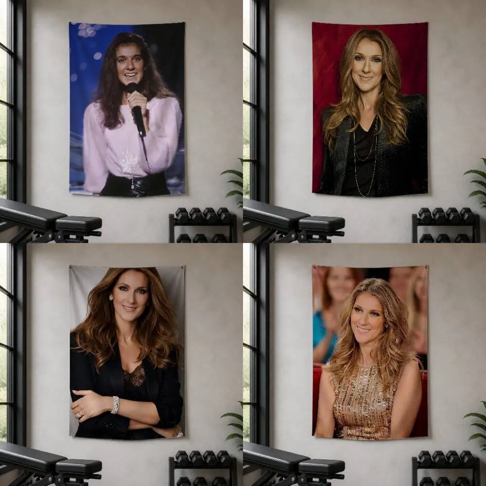 C-C-Celine D-Dion-Canada-Singer  Decorative Hanging Flag with Grommets for Garage Bedroom Dorm Wall Decor