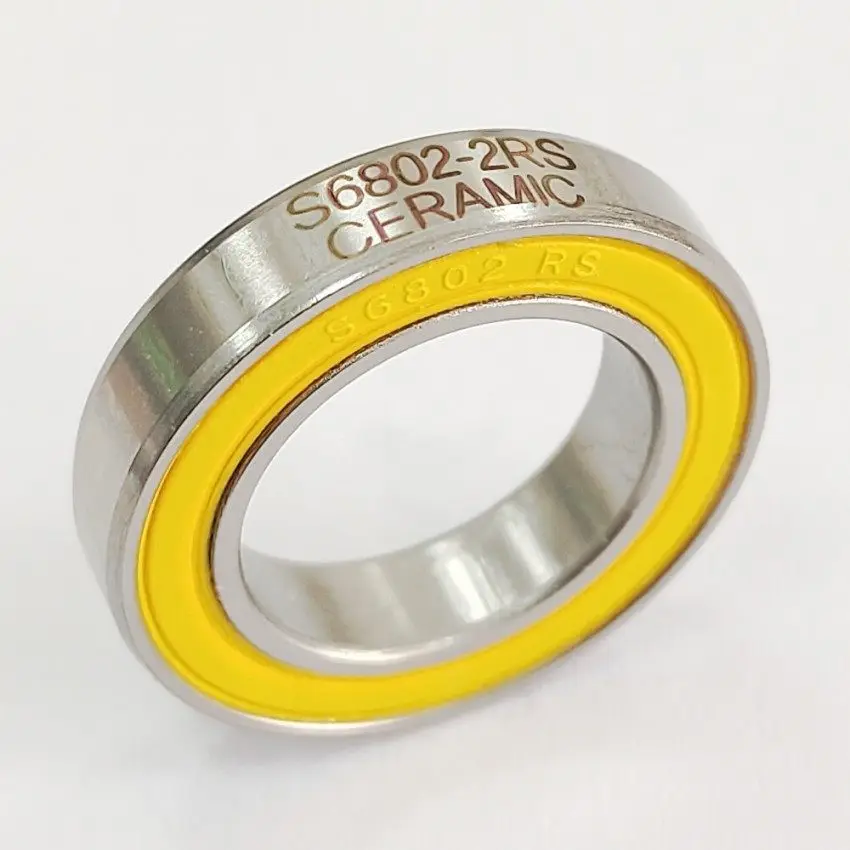 ABEC-3 | Stainless Steel | Ceramic Ball Bearings | S6802-2RS-CERAMIC (15x24x5mm)