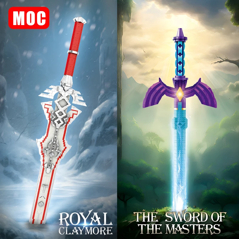 

Строительные блоки для игры Легенда о Зельде Master Sword MOC, сборка королевской гвардии, модели блоков, игрушки для детей, подарки