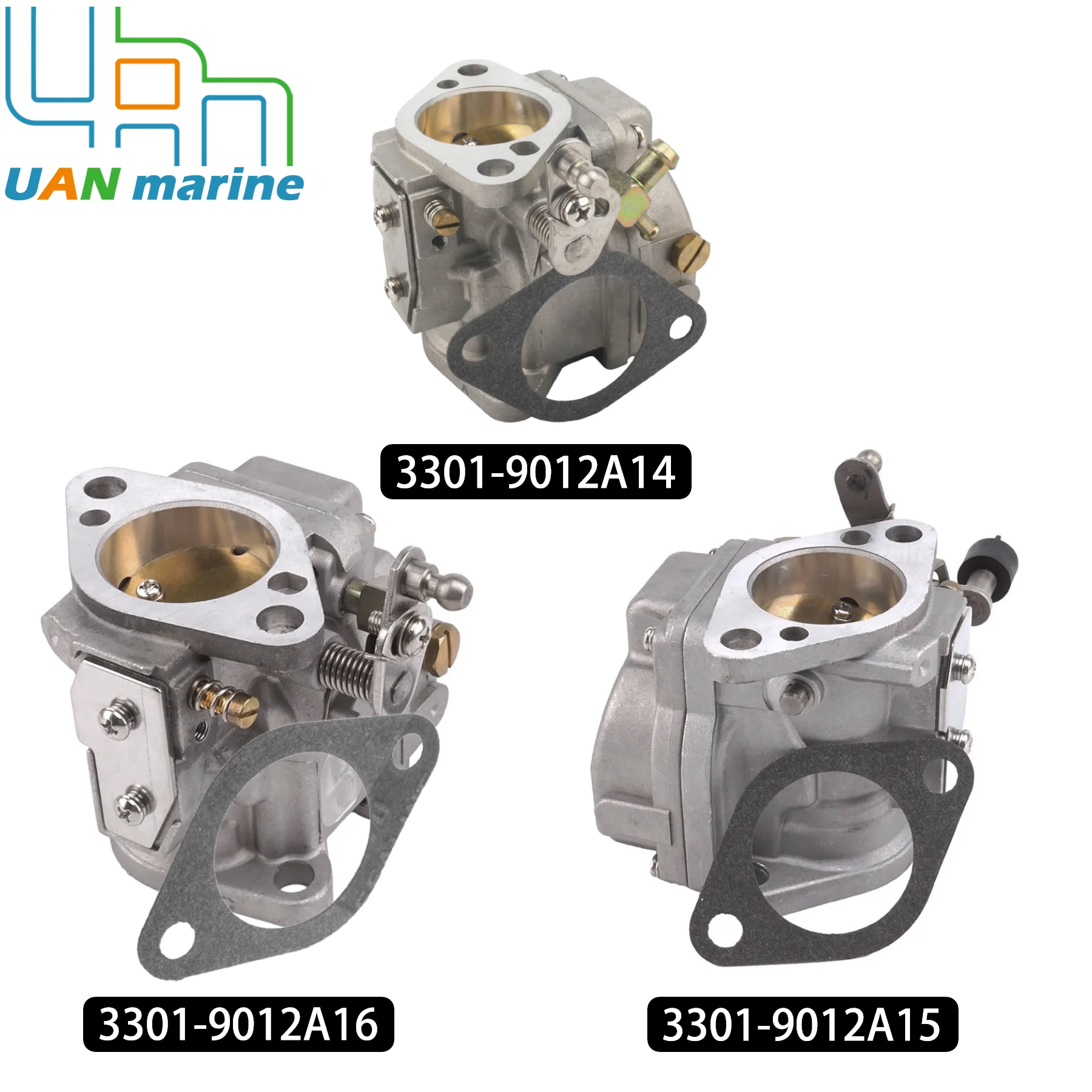 

Carburetor Set with Gasket for Mercury Mariner 70HP 75HP 80HP 90HP 2 Stroke 1987-1989 Outboard Motor 9012A14 9012A15 9012A16