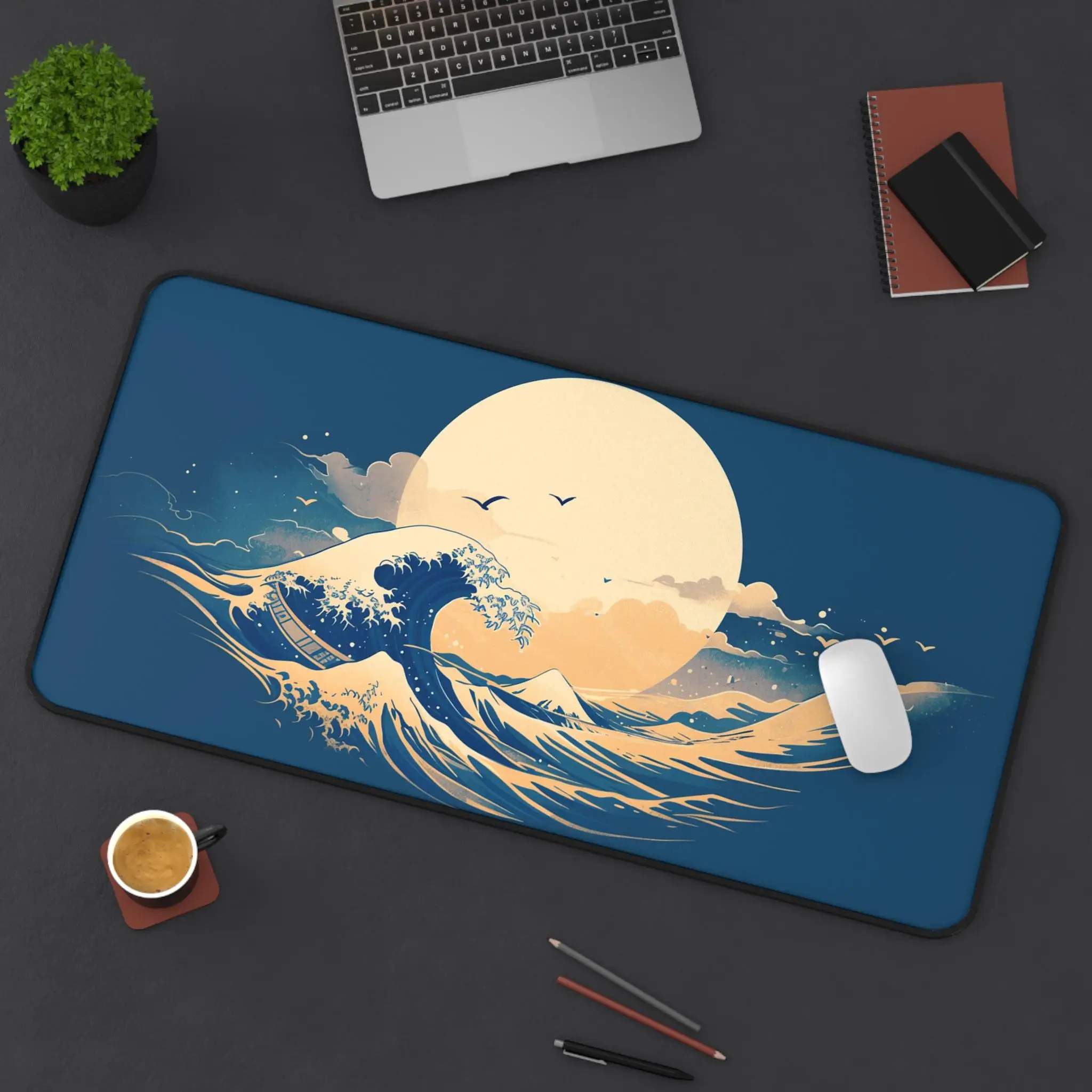 

Ocean Wave Desk Mat, Nautical-themed Office Decor, Gaming Mouse Pad, Coastal Theme, Beach Lover Gift, Home Office Accessory