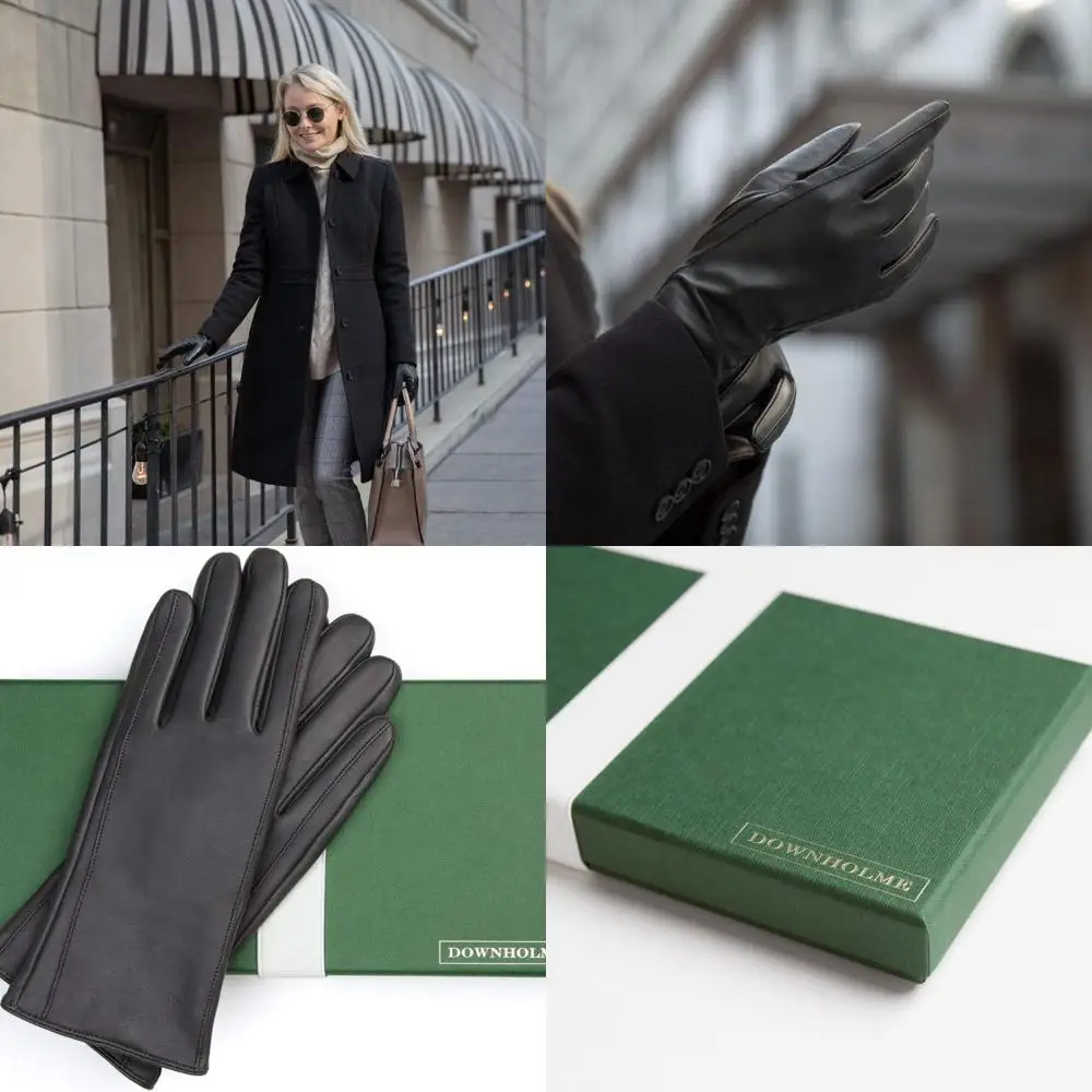 

Elegant Cashmere-Lined Leather Gloves for Women - Downholme Classic