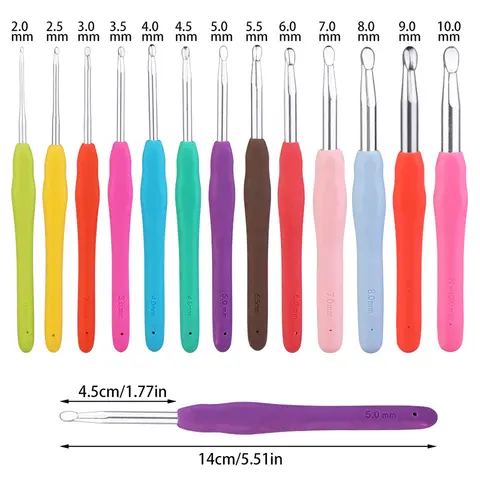 IMZAY Färgglada Gummihandtag Sticknålar Kit Med Syklämmor Plastnålar Rostfria Stål Sax Virknålar Set 10 best sales kraftig sax för att skära plast - №10