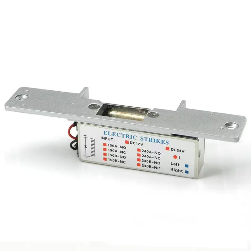 Electric Strike Cathode Lock para porta de madeira e metal, Fail Secure Door, Use Solenoid Latch, DC 12V, NO NC