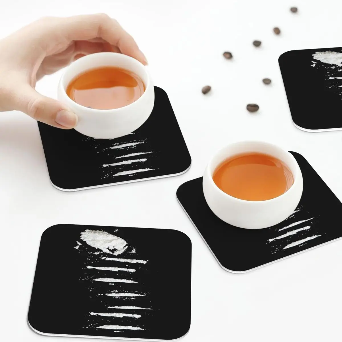 Cocaine 2 Coasters Kitchen Placemats Non-slip Insulation Cup Coffee Mats For Decor Home Tableware Pads Set of 4