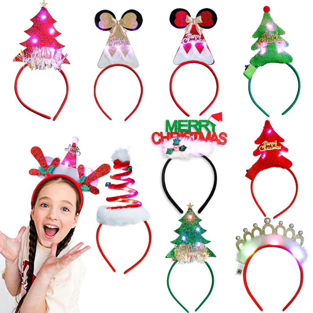 

Christmas Headband Kids Adult Santa Claus Elk Tree Hair Accessories Photo Props Christmas Decoration 2025 New Year Supplies