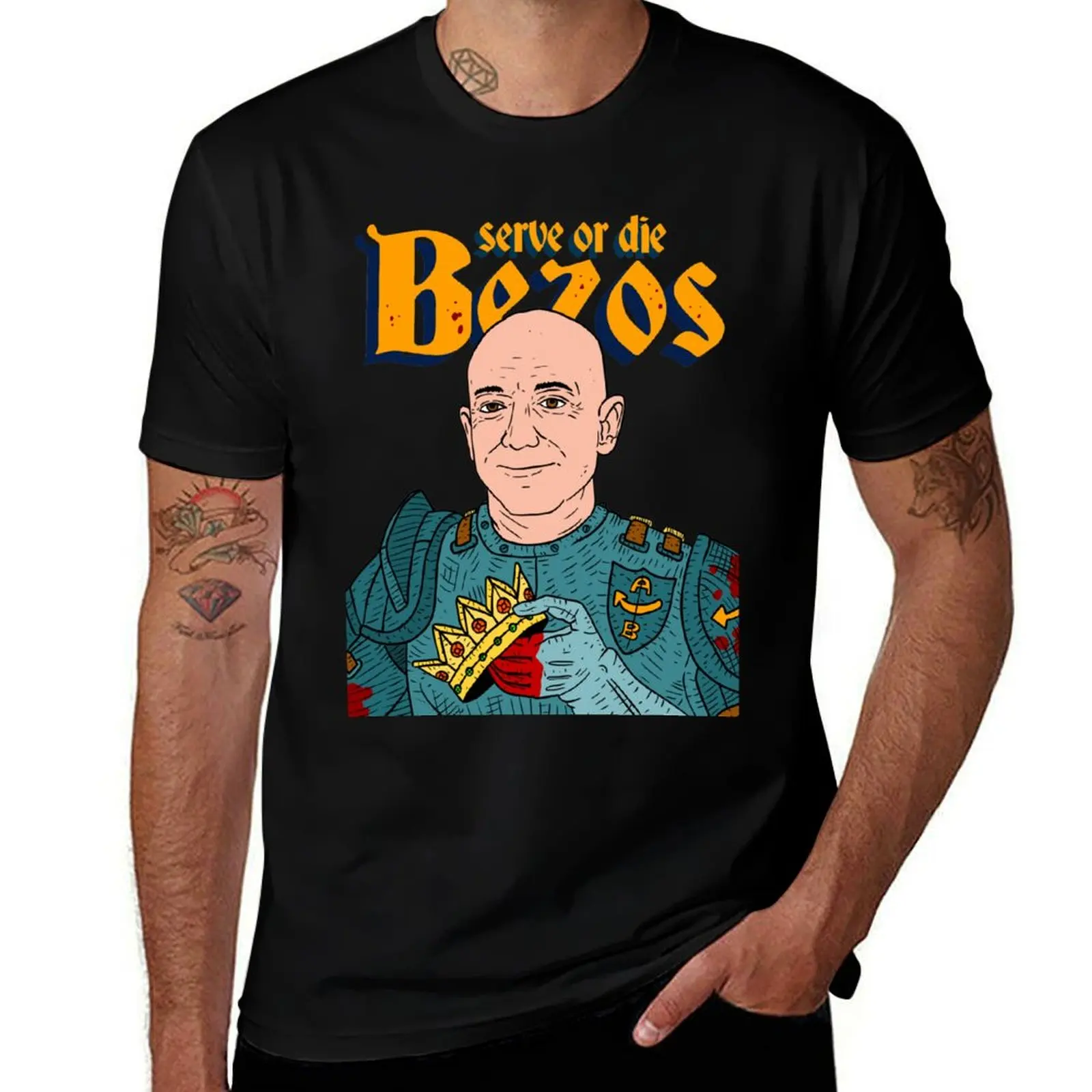 

serve king jeff bezos. amazon. T-Shirt shirts graphic valentines clothes Aesthetic clothing t shirts for men graphic