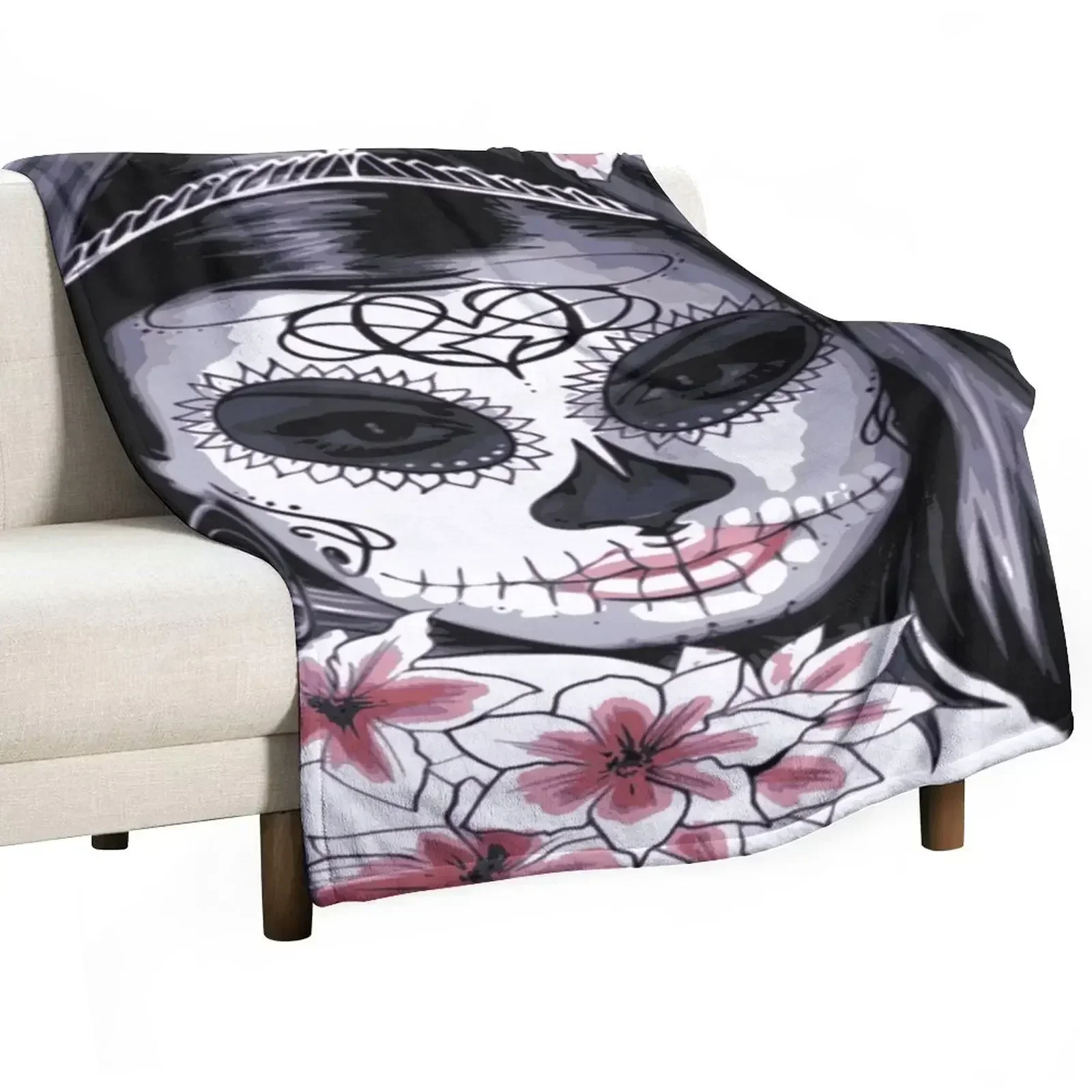 

day of the dead Skull (dia de los muertos calavera) Throw Blanket Decorative Beds Kid'S Plaid Tourist Blankets