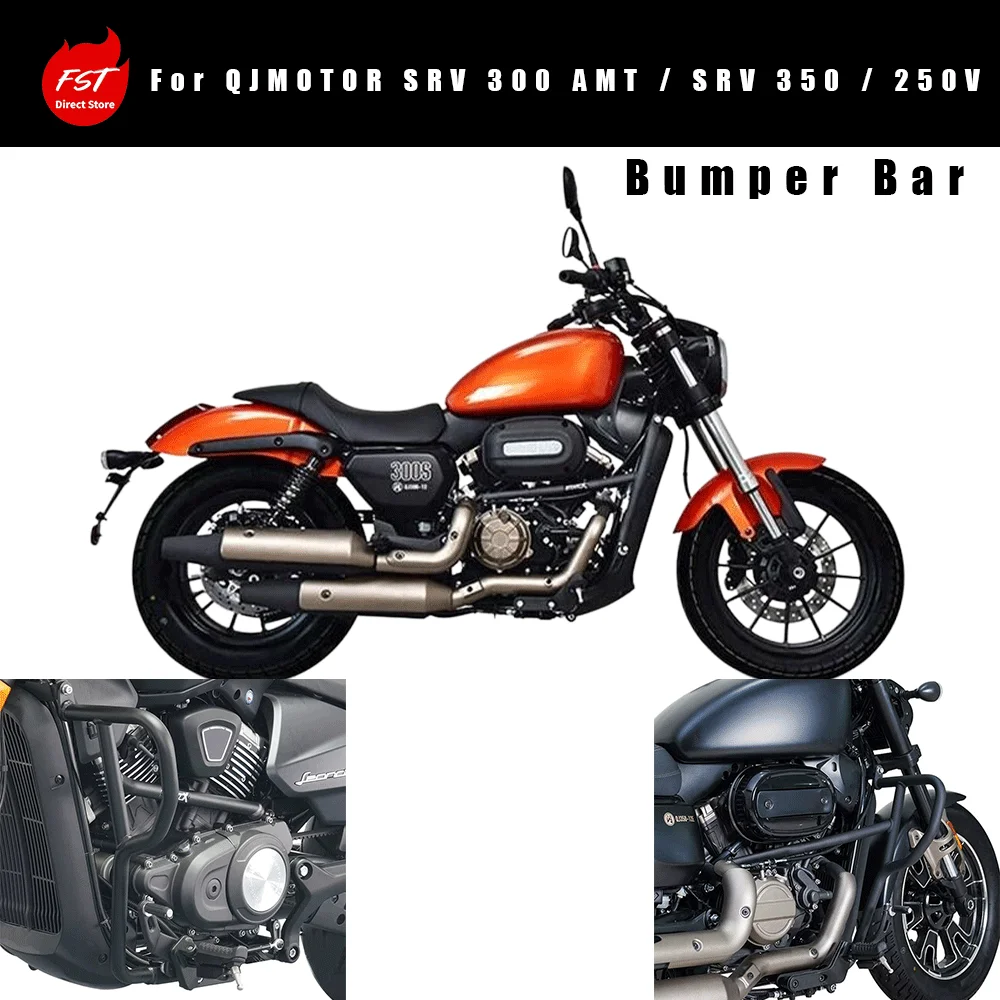 Motorcycle Crash Bar Bumper Anti‑fall Protector Mod Accessories for QJMOTOR SRV 300 AMT SRV 350 SRV 250V