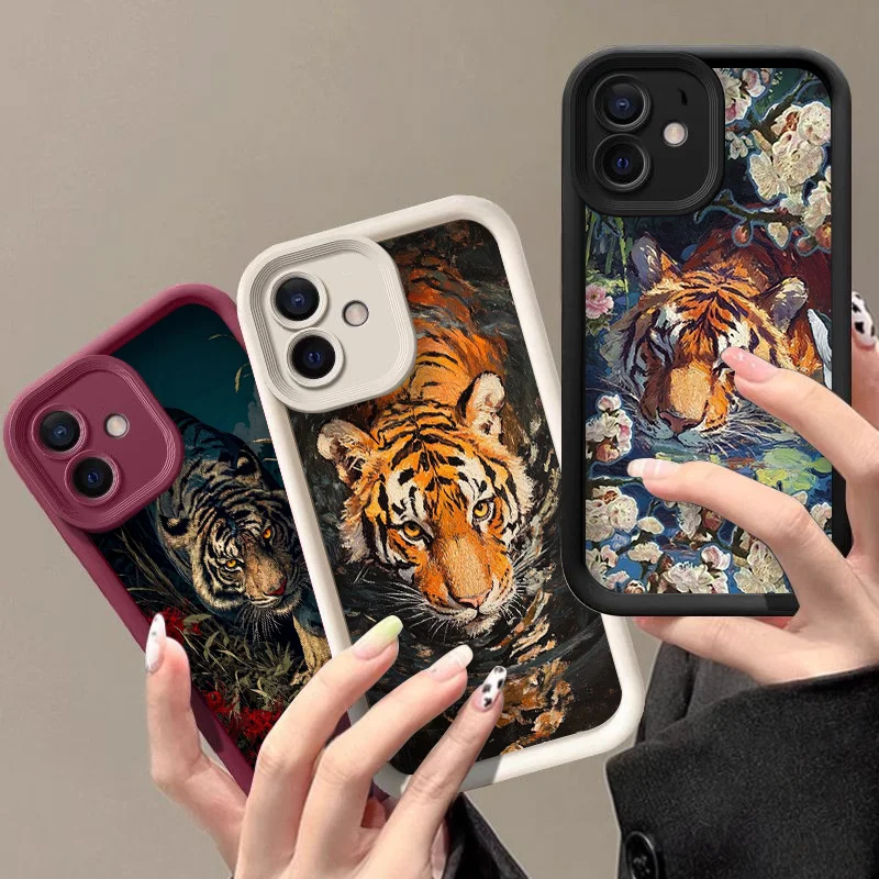 Эстетичный чехол для телефона с цветами и мультяшным тигром для Google Pixel 10 9 8 7 8A 7A Pro XL 9A, противоударный, силиконовый, мягкий