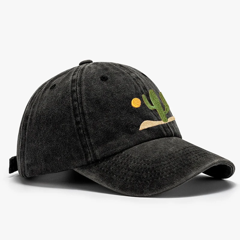 Gorra bordada de Cactus, sombrero de camionero de algodón de verano, gorra de béisbol del desierto, sombrero de papá Vintage ajustable