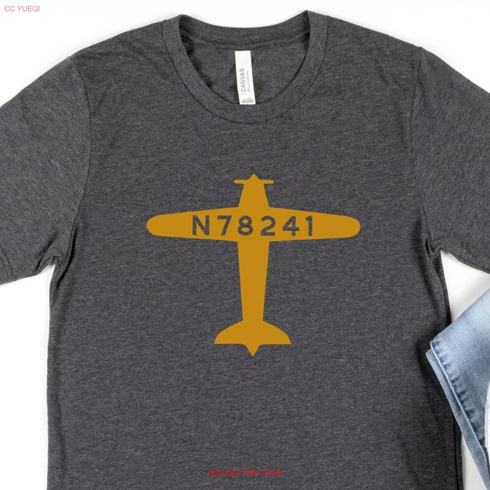 Custom Airplane Tail Number T Shirt Personalized Pilot Aviation Lover Cessna For Aviator Dad Traveler Flight