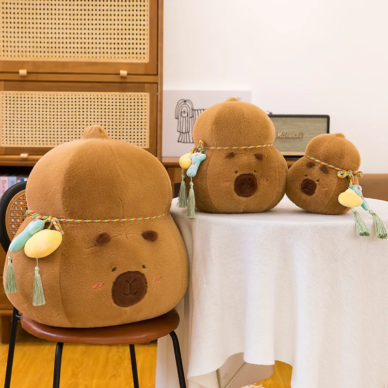 Kawaii capivara brinquedo de pelúcia bonito boneca de pelúcia para crianças aniversário presente de natal macio fofinho animal brinquedo perfeito para prêmio redenção e