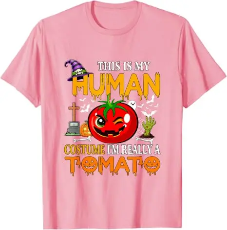 Lustiges Scherz-Kostüm „Ich bin wirklich eine Tomate“ Halloween-Lebensmittel-T-Shirt Y2k Witz Sarkastisches Persönlichkeits-Sprüch-T-Shirt Weiches Baumwoll-Outfit – Detail 8