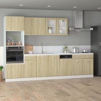 VidaXL 7-tlg. Kitchen cabinet set Lyon Sonoma-oak woodwork fabric