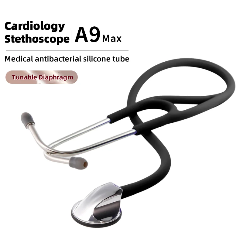 Carent Black Medical Professional Cardiology Stethoscope Diagnostic Stethoscope Master Cardiology Stethoscope For Nurse