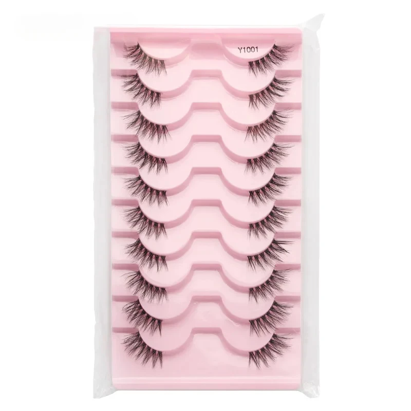 Half Lashes Mink Eyelashes 3/10 Pairs Natural Soft Cat Eye False Eyelashes Long Wispy 3D Mink Lashes Extension Makeup Tools