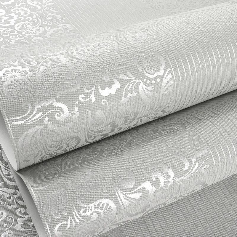 Self Adhesive Non-woven Wallpaper Sculptured Patterns Striped Wallpaper Wall Stickers for Modern Living Room Bedroom Home Decor