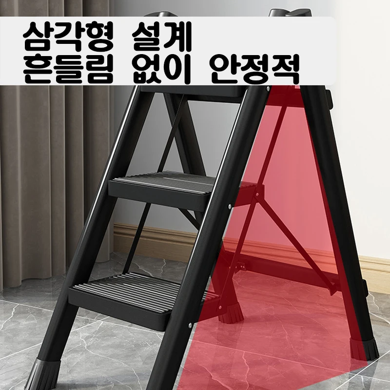 Ladders Folding Ladder for Home 3 Step Carbon Steel Foldable Stair Ladders Anti-slip Ladder Chair Folding Stairs Stool