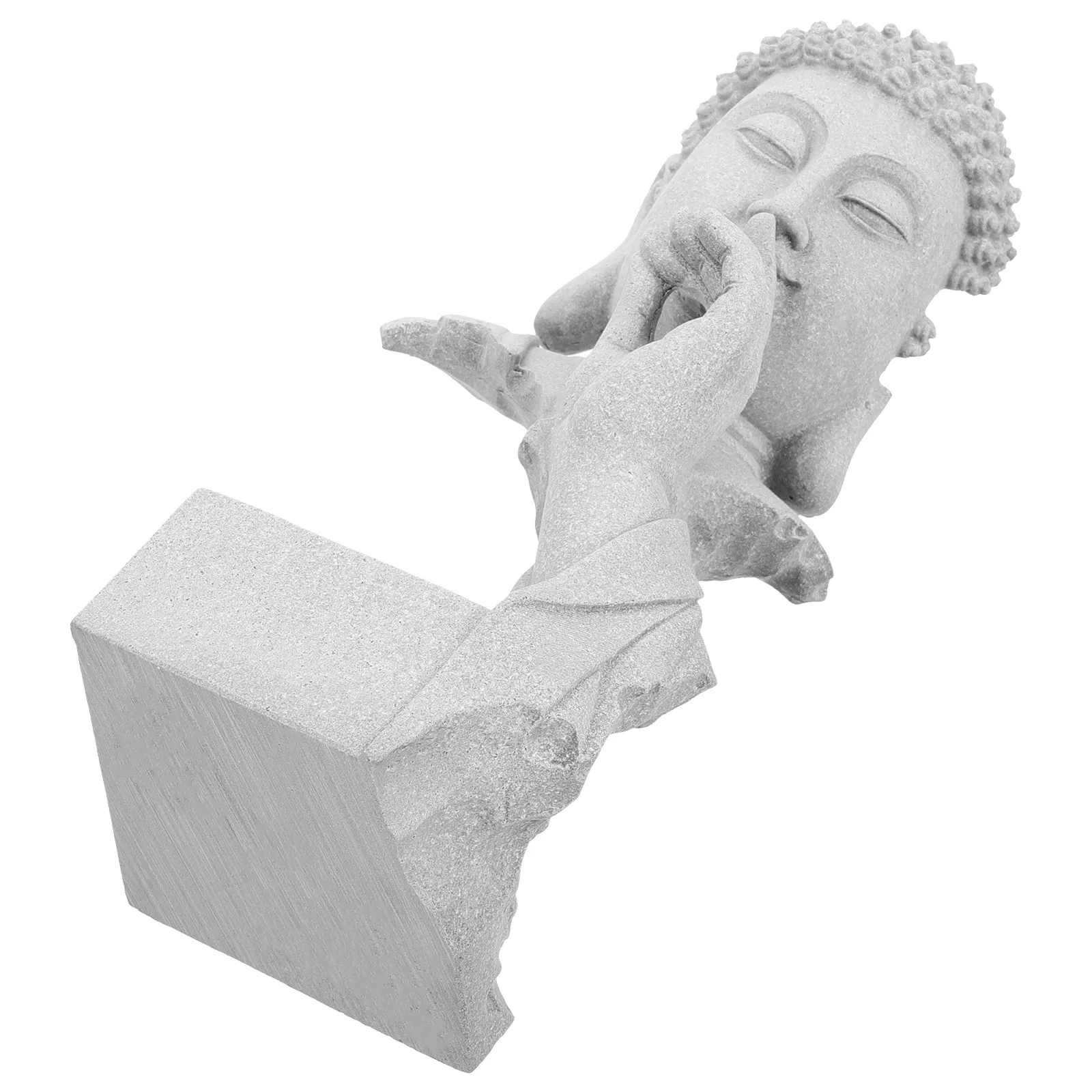 

Buddha Statue Ornament Grey Asian Stone Sculpture Fish Tank Decor Desktop Decoration Aquarium Decors Buddha Figurine
