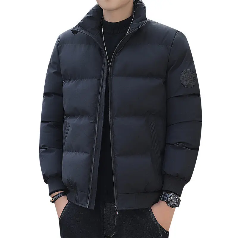 Men Cotton-Padded Jacket 2021 Winter Trend Tiger Head Logo Short Padded Men Jacket Thick Casual Padded Jacket Male Parkas M-5Xl