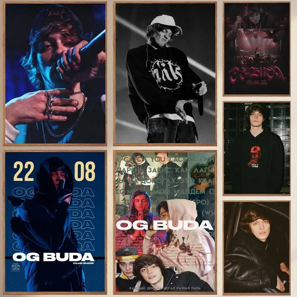 Rapper O-OG BUDA  Poster Self-adhesive Art Waterproof Paper Sticker Coffee House Bar Room Wall Decor