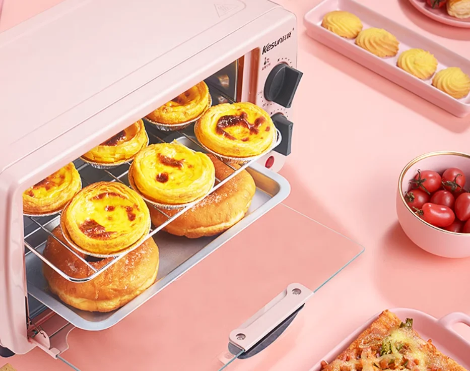 kesun 9L HOUSEHOLD Electric Oven Home Mini Double Layer Multi functional Cake Baking Oven entry-level Pink 230V