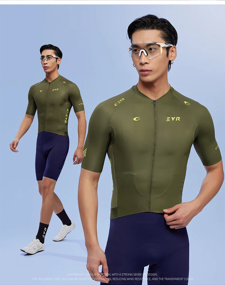 EVR Sommer Herren Radsport-Kurzarmtrikot Outdoor Rennrad-Bekleidung Hochelastisch und Schnelltrocknend Mountainbike-Radtrikot – Detail 19