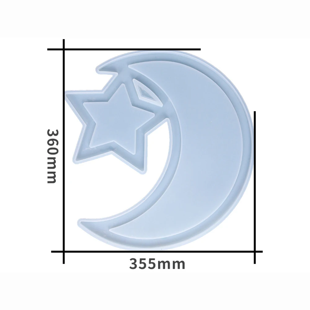 Diy Ramadan Dessert Tray Epoxy Resin Mold Moon Star Serving Plate Silicone Mould Muslim Pastry Display Holder Party Decoration