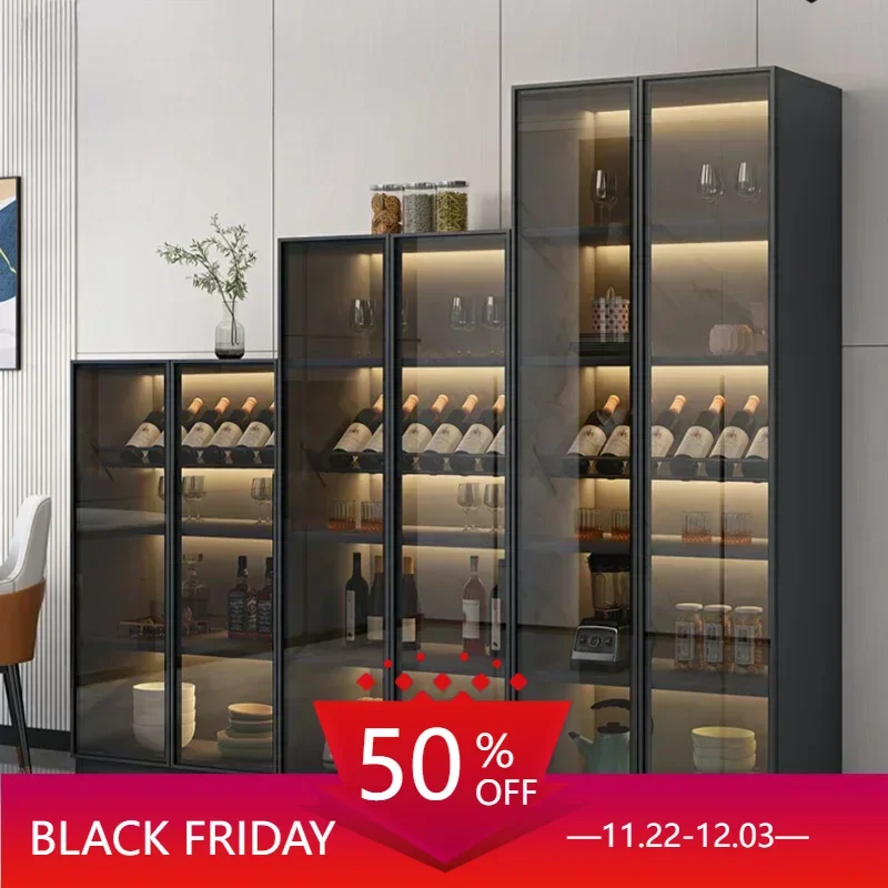 Modern Storage Wine Cabinets Luxury Simplicity Glass Wall Living Room Display Botellero Vino Bar Wine Cabinets Furniture QF50JG