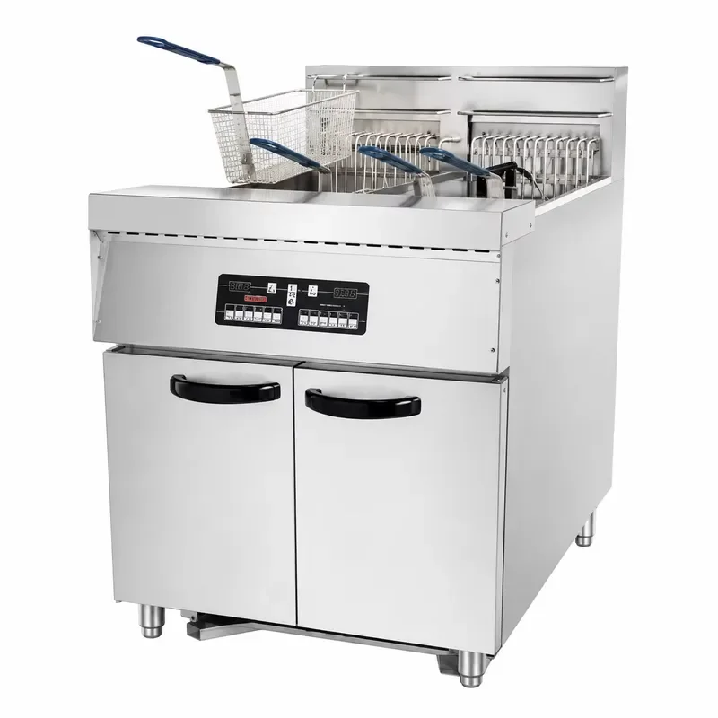 Commercial Electric Deep Fryer 2 Tank 4 Basket with Oil Filtration System for Restaurant Catering Kitchen Equipment Heavy