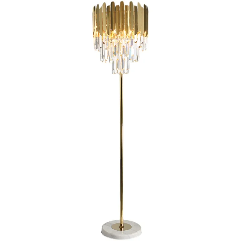 

Led e14 Postmodern Art Deco Stainless Steel Crystal Marble Golden LED Lamp LED Light LED Floor Lamp Floor Light For Bedroom