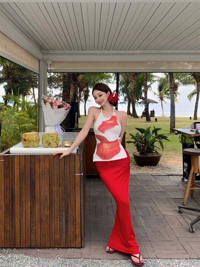 

Сексуальный красный купальник-бикини для женщин, чувственный летний комплект, китайский стиль