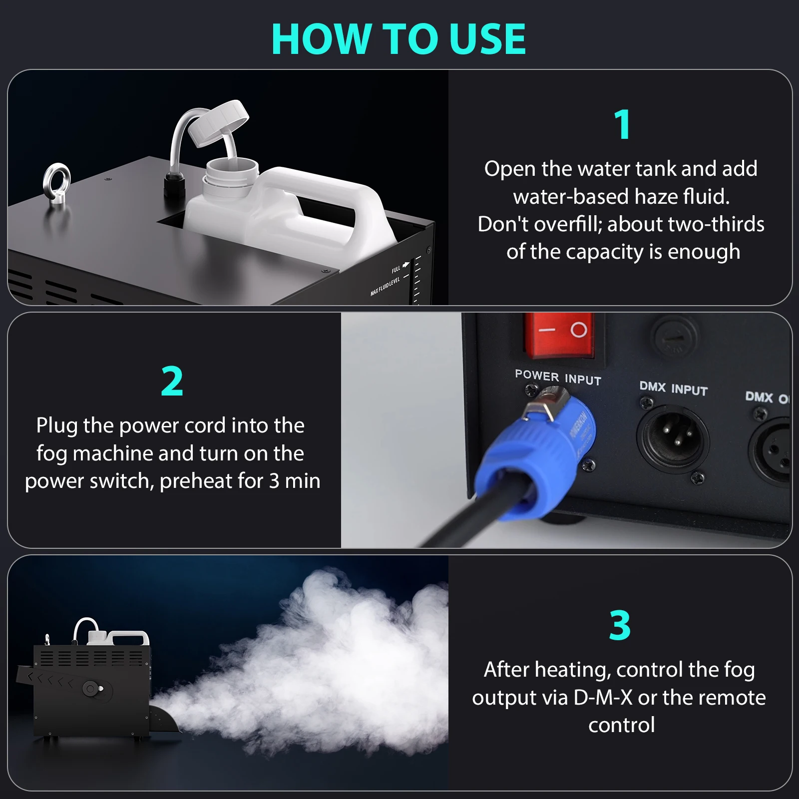Fieryzeal 1000 واط آلة الضباب DMX التحكم عن بعد آلة الضباب المرحلة تأثير آلة لصنع الدخان ل DJ ديسكو حفلة موسيقية تأثير مبيد