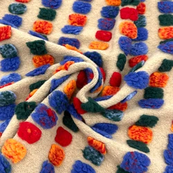 Wool Knitted Jacquard Fabric Soft for Clothing Coat Pillow Designer Diy Sewing Material Cloth Handmade Wholesale