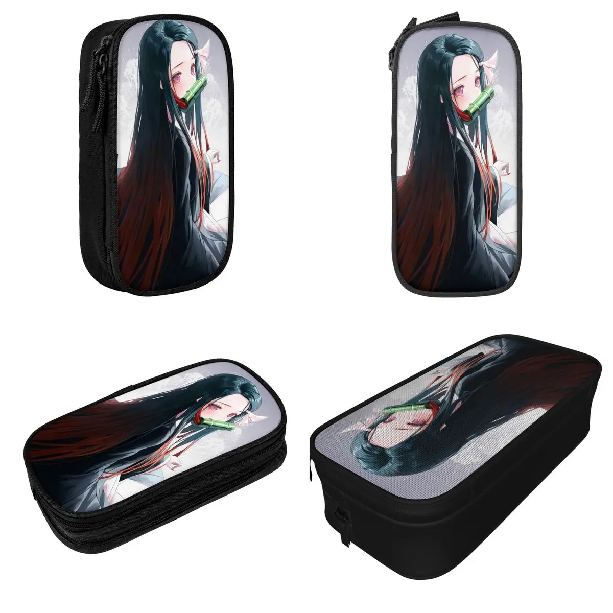 Imagem -02 - Nezuko Kamado Demônio Slayers Lápis Cases Anime Bonito Caneta Comic Holder Bolsa Estudante Grande Bolsa de Armazenamento Presentes da Escola