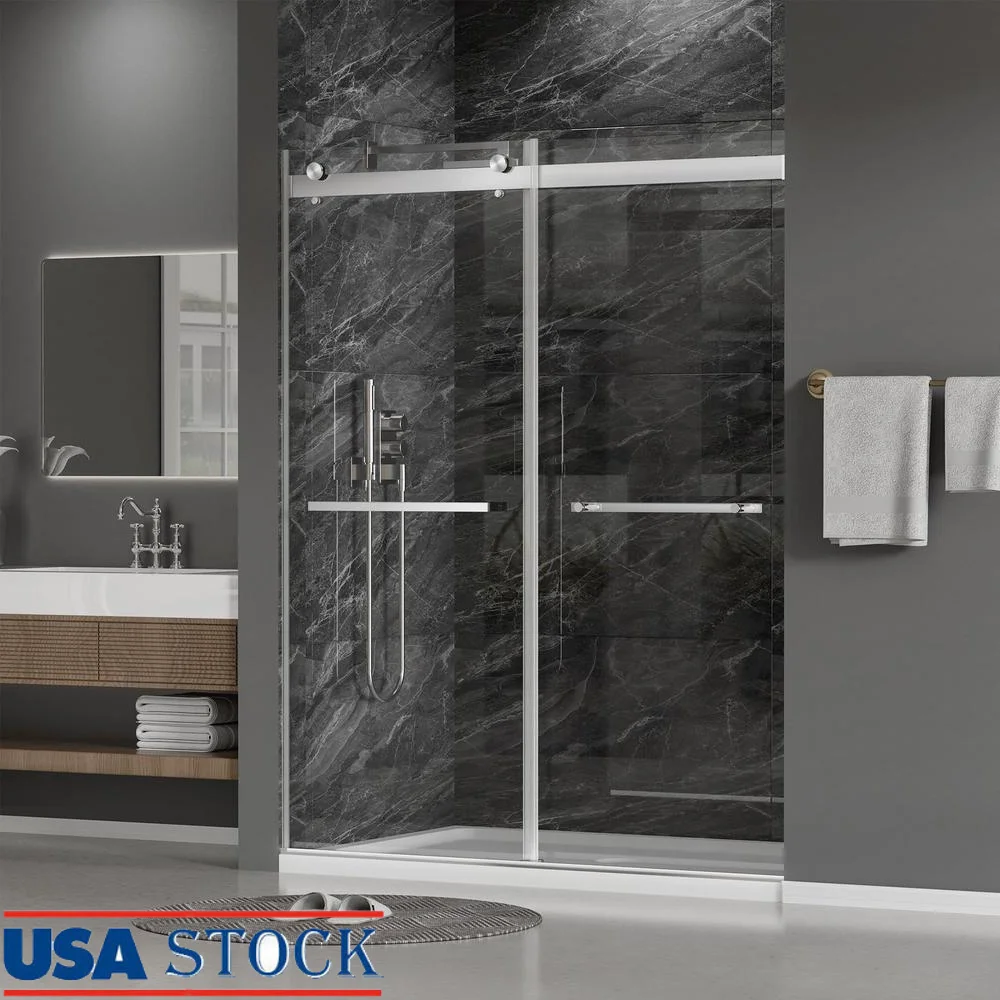 Frameless Double Sliding Shower Door 56