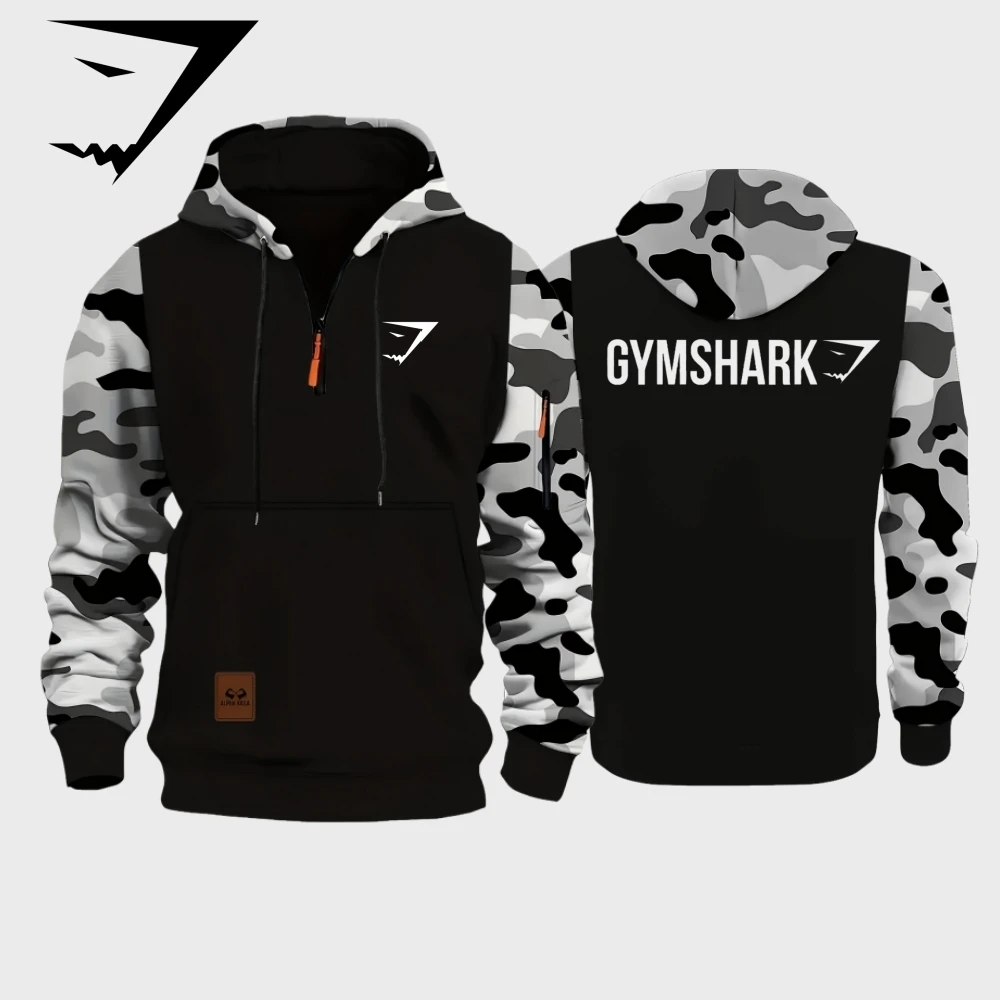 سترة بغطاء للرأس بسحاب من GYM SHARK للرياضات الخارجية GYM SHARK دافئة للياقة البدنية والجري للرجال والنساء