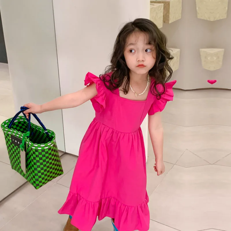 Dress girl clothes summer bow halter sweet leisure princess dresses 2-7 years old fashion new Korean version children\'s clothing