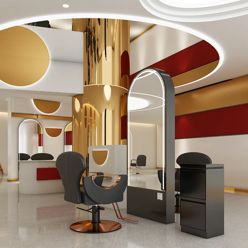 Yjq barber shop mirror, hair cutting mirror, dyeing and ironing integrated hair salon special hair salon mirror