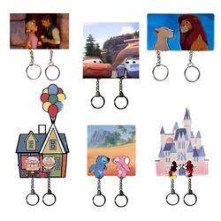 Porte-clés mural Disney Cartoon Couple, porte-clés, pendentif, rangement pour sac à dos, anneau, décoration d'intérieur, cadeaux pour amoureux, T1