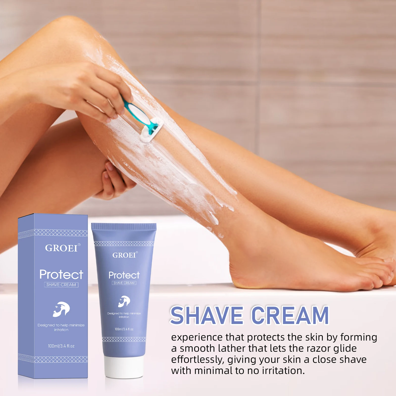 

Натуральный крем для бритья богатый в густой пены, который подходит для смягчения кожи всего тела и уменьшения покраснений и боли.