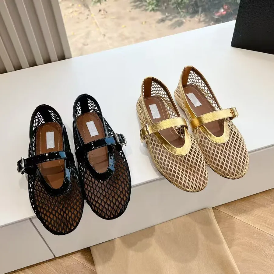 Sapatos femininos versão coreana sapatos de malha novo versátil casual sandálias planas respirável sapatos casuais para mulher 2025