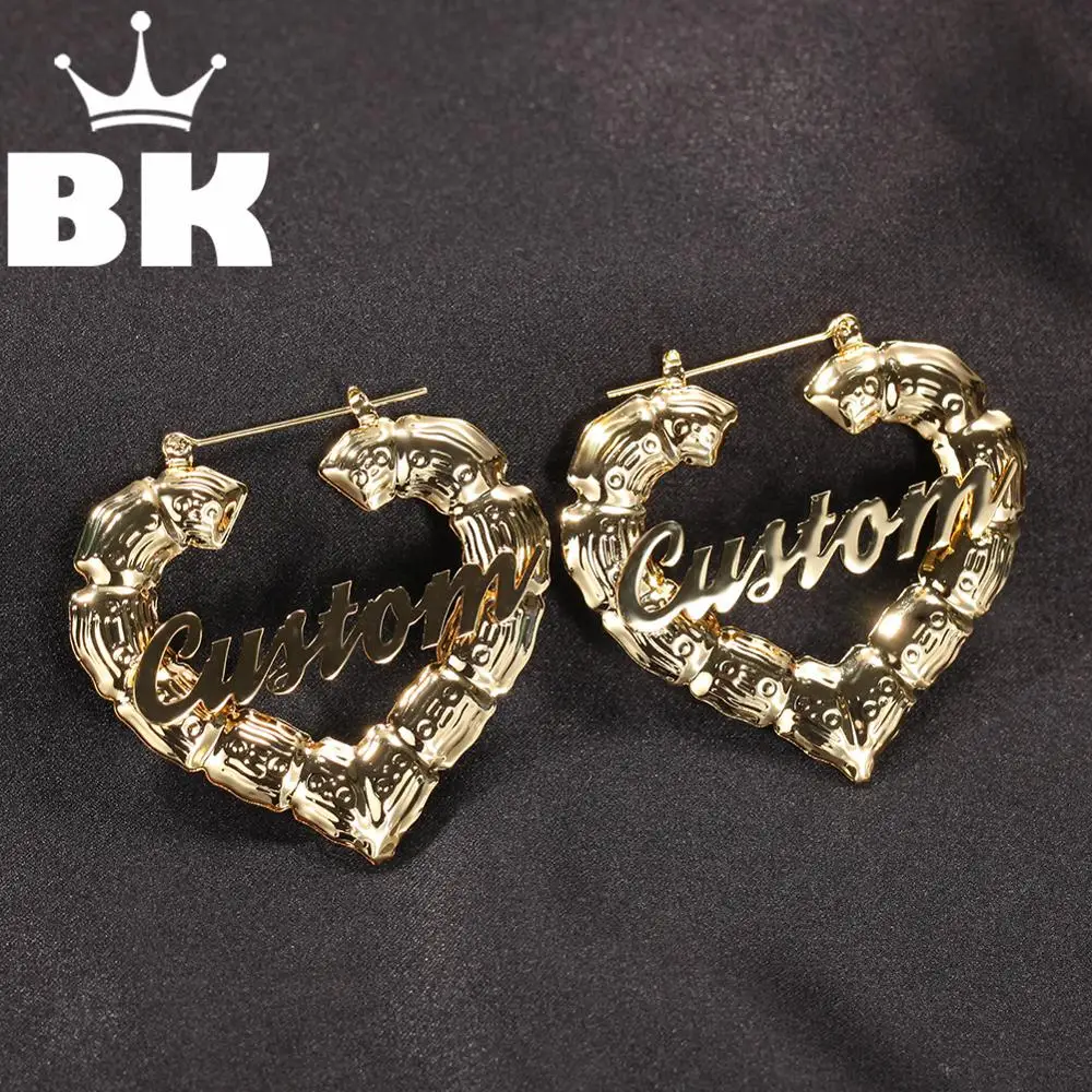 

Stainless Stud Earring for Men Ladies DIY Letter Earring 50mm Diameter Iced-out Stainless Letter Large Earrings