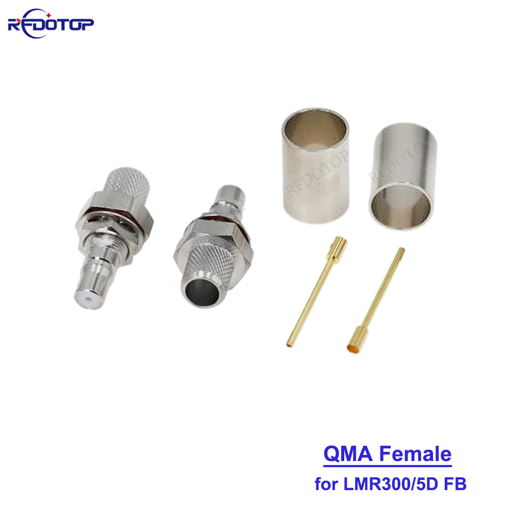 

10Pcs/Lot 5D-FB/LMR300 QMA Female Jack Crimp Connector 50 Ohm 50-5 QMA Connector for 5DFB 5D-FB Cable Connector Wholesales