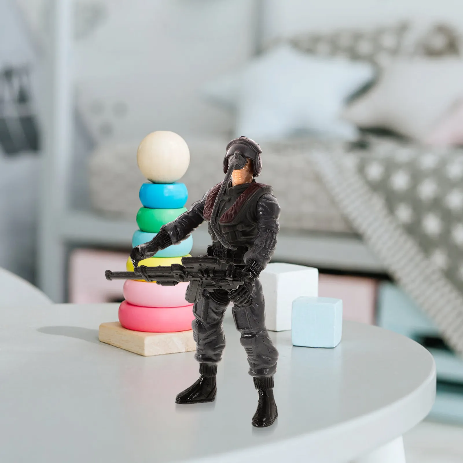 

6Pcs Police Soldier Action Figures Fully Articulated Joint Army Men Miniature Playset for Kids Adults Display Decor