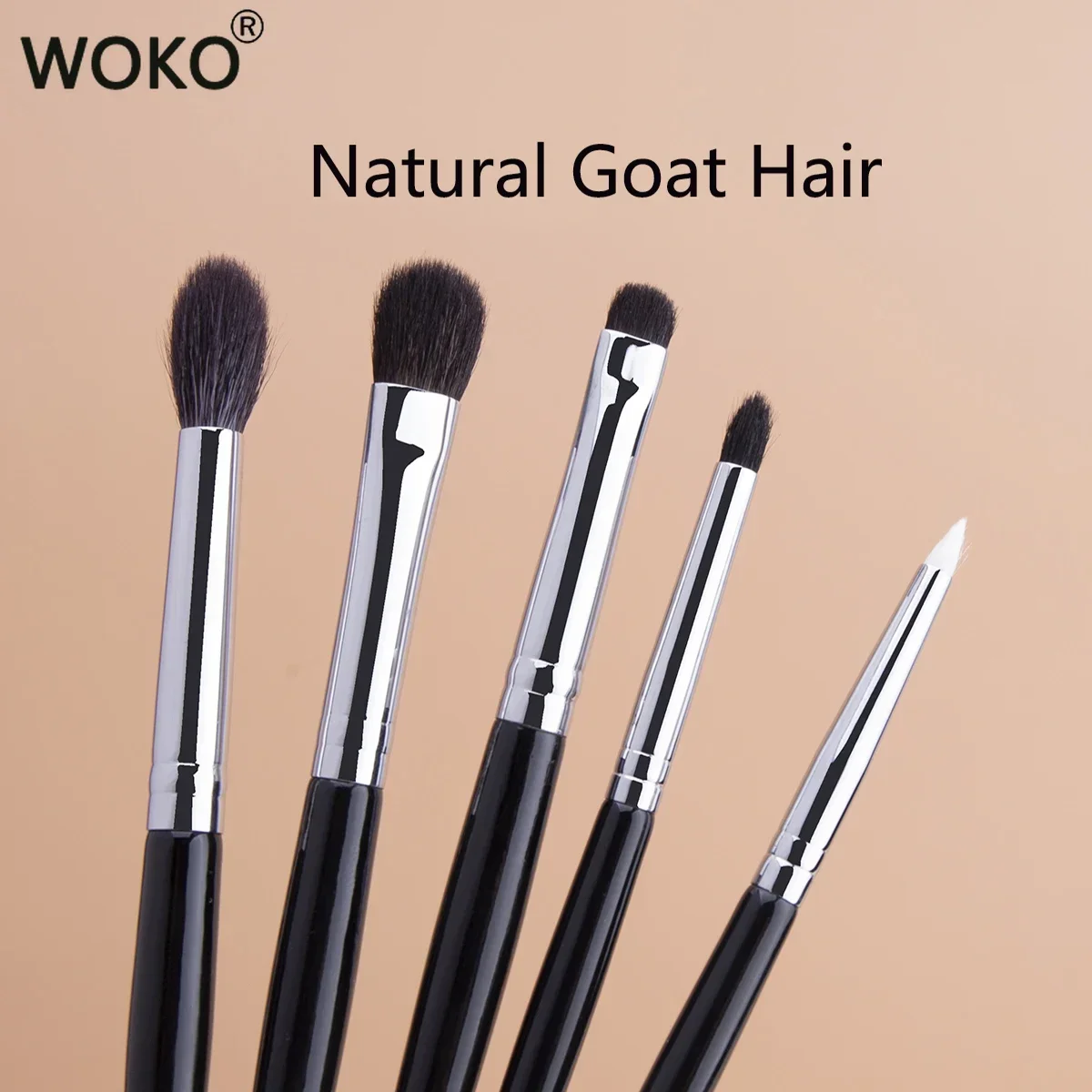 Natural Goat Hair Eye Shadow Brush 5pcs Eye Makeup Brushes Set Eyeshadow Crease Smudge Brush Precision Eye Smudge Makeup Tool