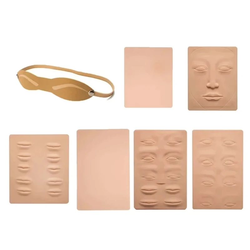 

Tattoo Practice Skin Microblading Supplies 1pcs Silicone Practice Latex Skin Permanent Makeup Lips Tattoo Training Tool Beginner