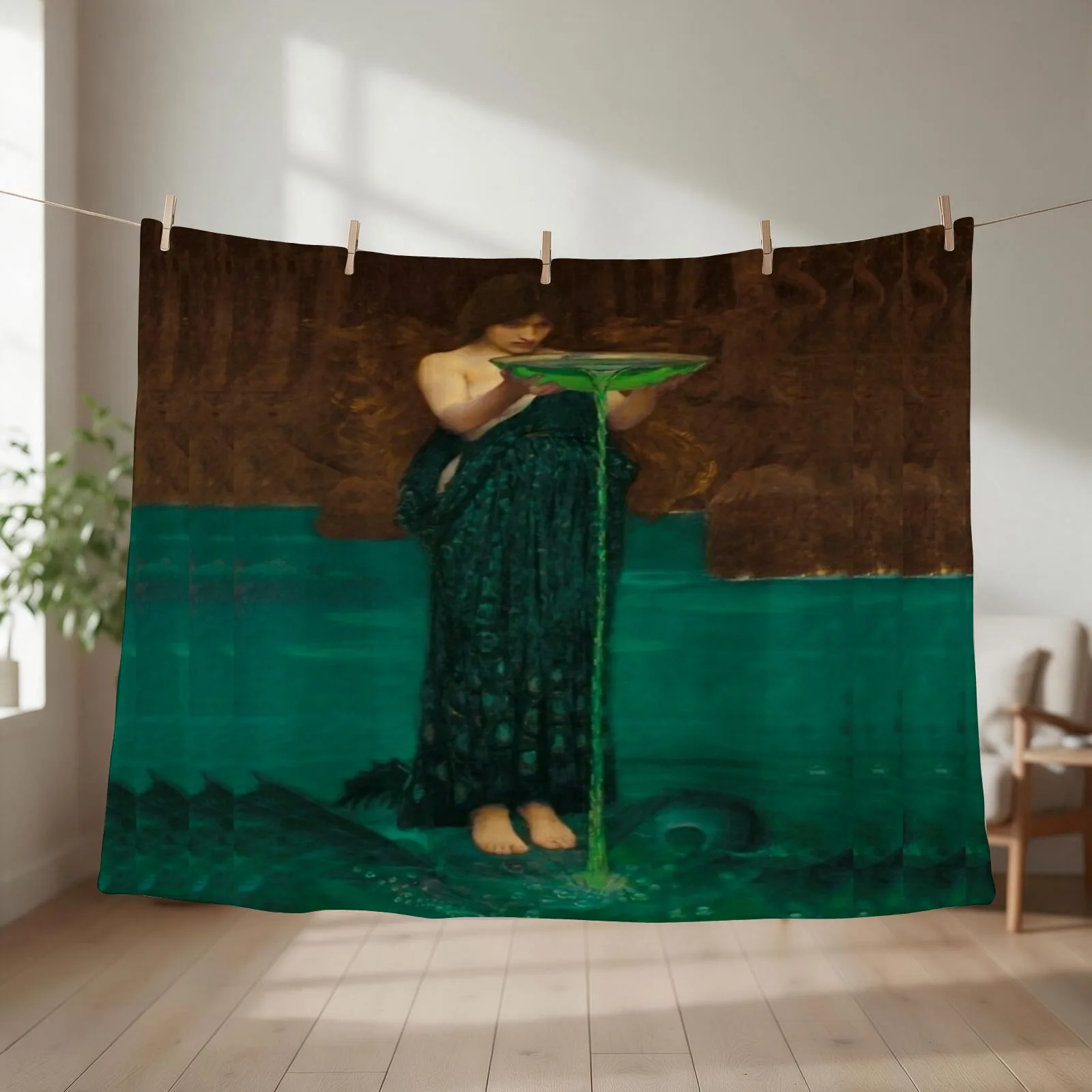 John William Waterhouse - Circe Invidiosa Throw Blanket Plush Thin Soft Plush Plaid Weighted Blankets
